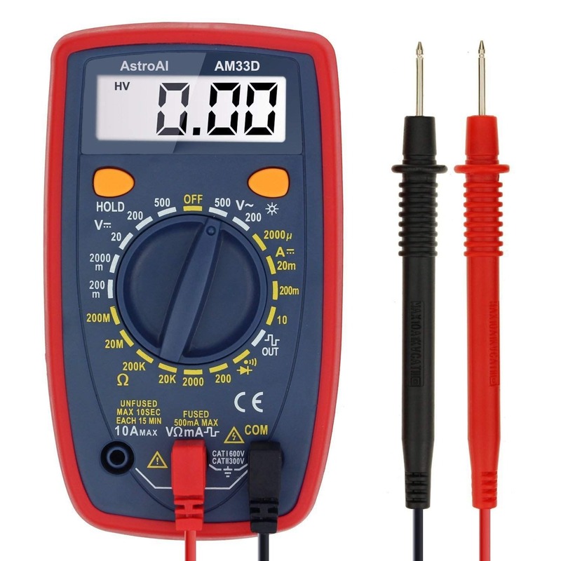 Diode testing with multimeter